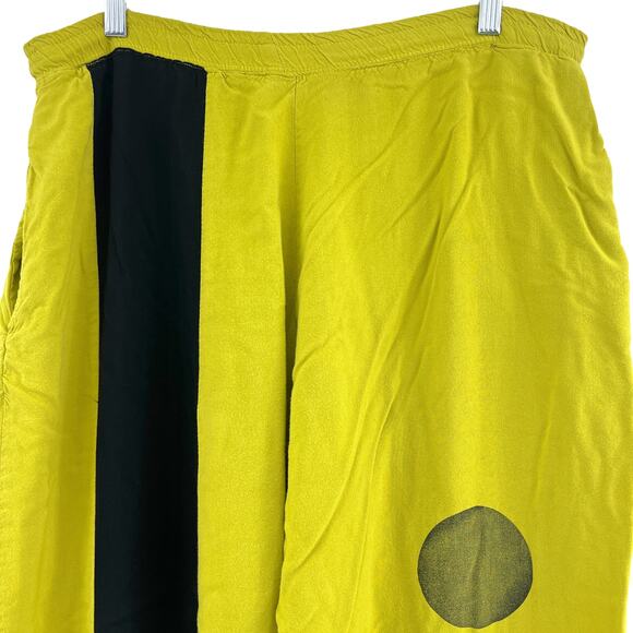 Fetish Blues (L) (34) Men's American VINTAGE 90's Yellow Black Loose Fit Pants - Picture 4 of 10